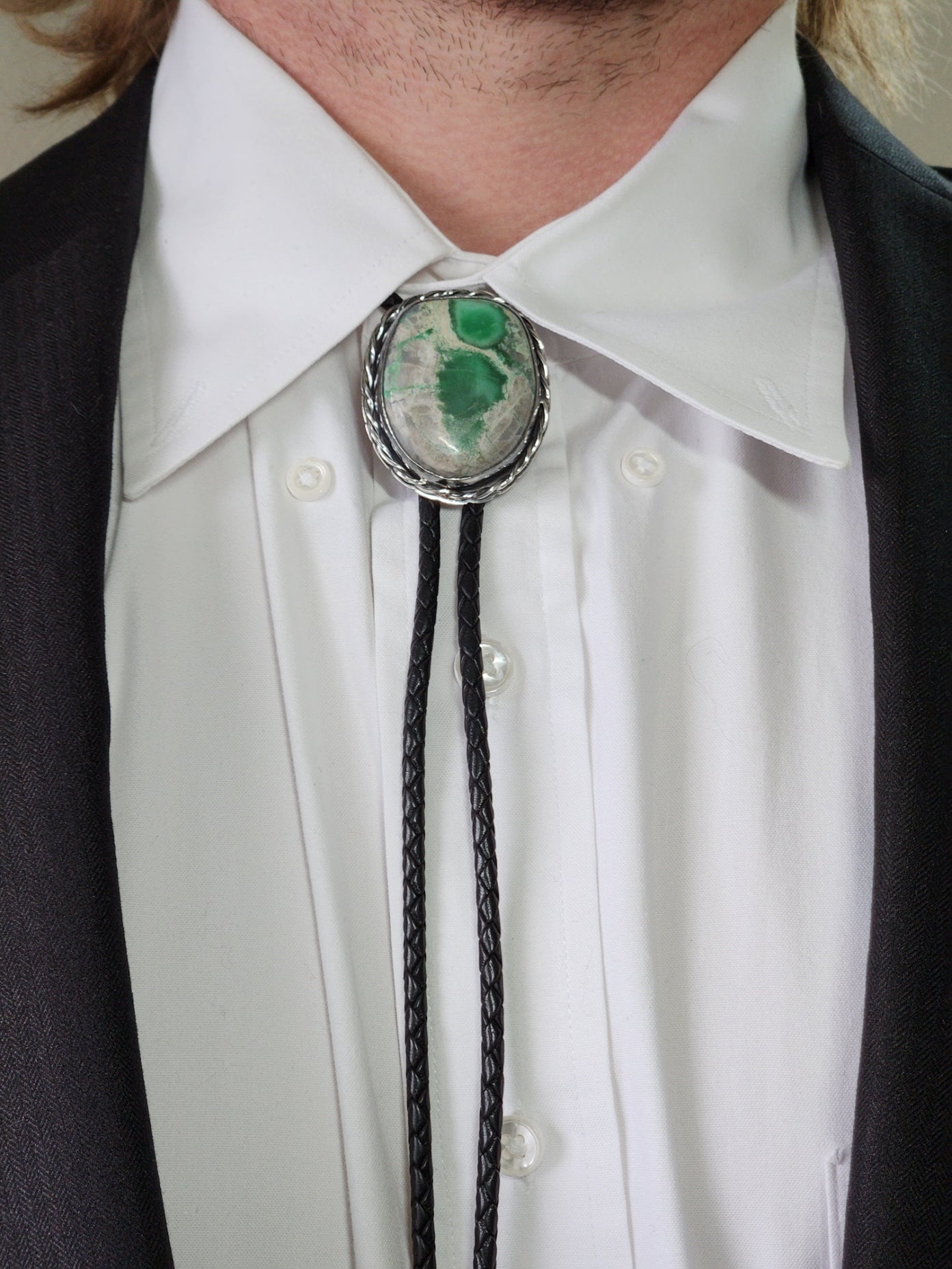 Bolo Tie - Utah Variscite set in Sterling Silver