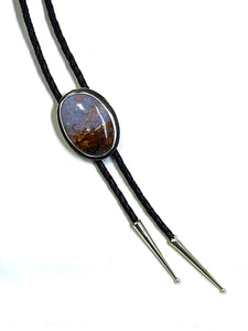 Bolo Tie -  Picture Agate Set in Sterling Silver