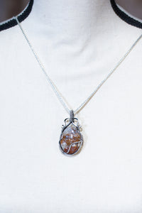 Wendover Agate Wire Wrap Sterling Sliver Pendant