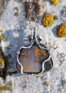 Agate Pendant Wrapped in Sterling Silver - One of a kind